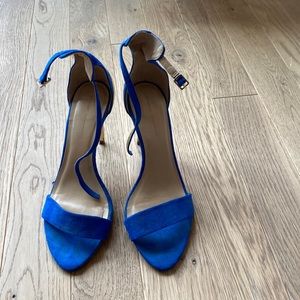 Zara Heeled Sandal - Blue/ Gold Heel